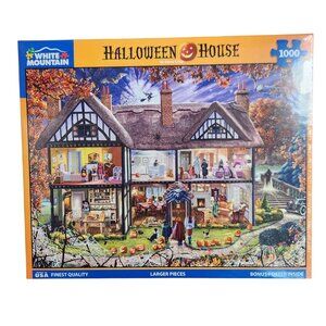 White Mountain Halloween House by Steve Crisp 1000pcs New in Box Bonus Poster